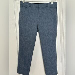 Banana Republic Sloan Women’s Blue Textured Cotton Spandex Ankle Pants Size 12